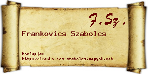 Frankovics Szabolcs névjegykártya