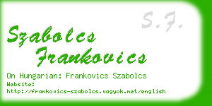 szabolcs frankovics business card